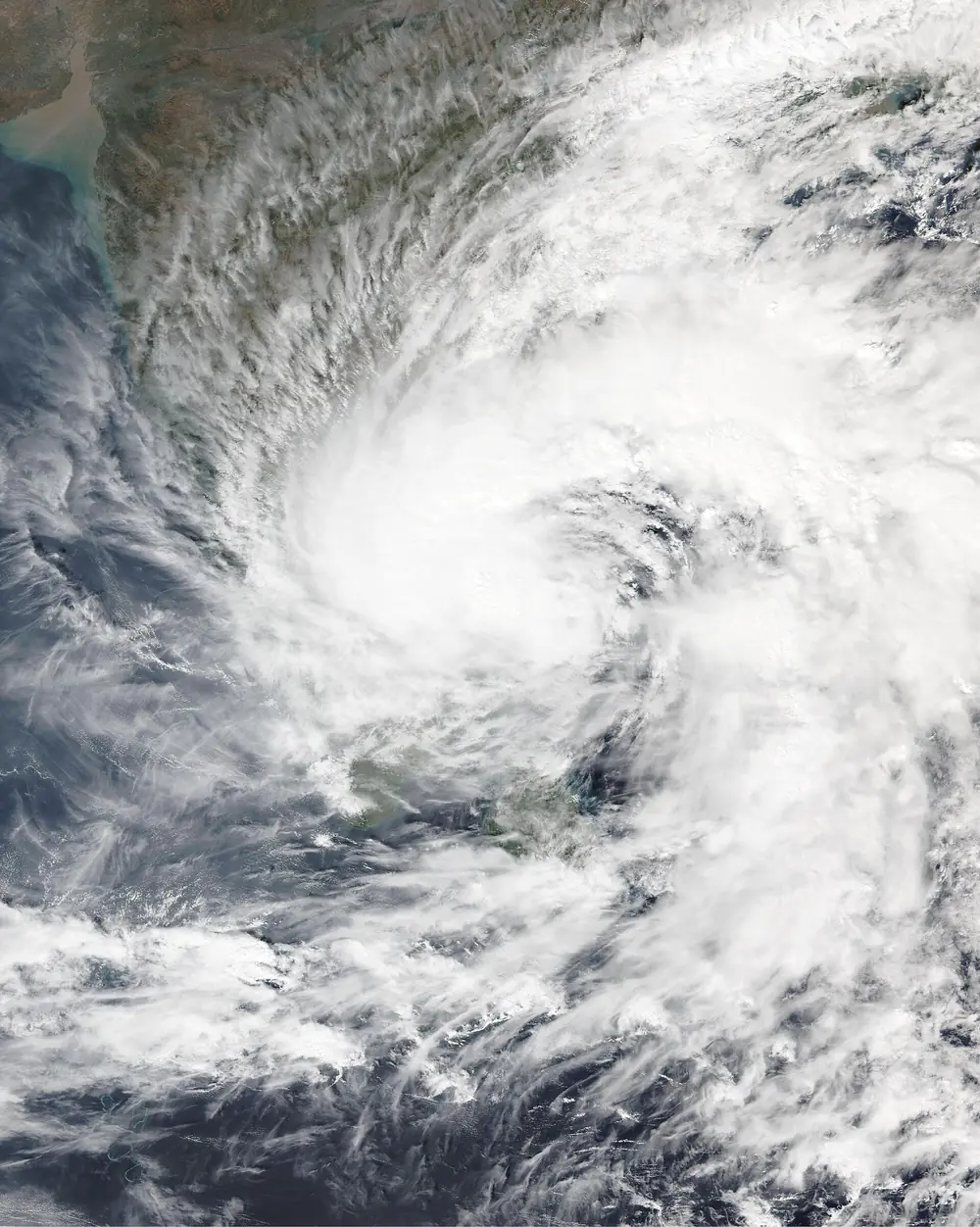 Satellite image of Cyclone Fengal over the south-west Bay of Bengal near the Tamil Nadu coast